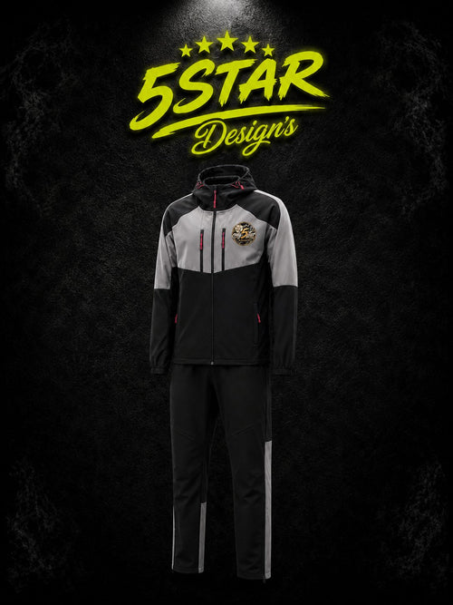 5STAR grey and black zip-hoodie tracksuit